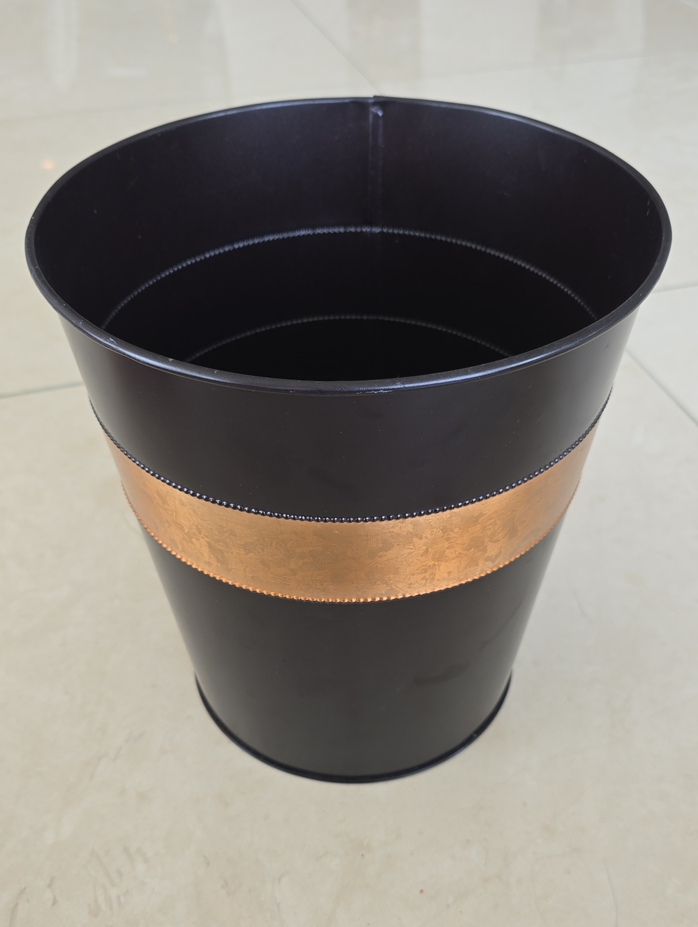 Brown and Copper Decorative Waste Basket